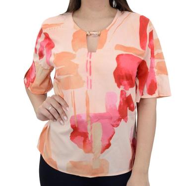 Imagem de Blusa Feminina Jumaniy Estampada Laranja Pessego - 21690-Feminino