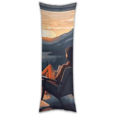 Imagem de Capa de travesseiro de corpo Relax and Read Ultramacia Respirável Longa Fronha 137.2 cm x 50.8 cm Fronha de cama decorativa com zíper oculto Capas de almofada para sofá de quarto