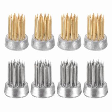 Imagem de PATIKIL 8 peças de sapos florais Kenzan, suporte de arranjo de flores redondo de aço de latão de 0,6 polegadas, ferramenta fixa de pino arranjador para vaso de mesa, casamento, decoração de casa