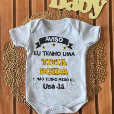 Imagem de Body Infantil Manga Curta Branco Temático Bebê Frase 100% Suedine - Sa