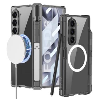 Imagem de DOOTOO Capa transparente para Samsung Galaxy Z Fold 6 com suporte para caneta S [compatível com MagSafe] Protetor de tela integrado e capa de corpo inteiro com suporte para Galaxy Z Fold 6 (preto