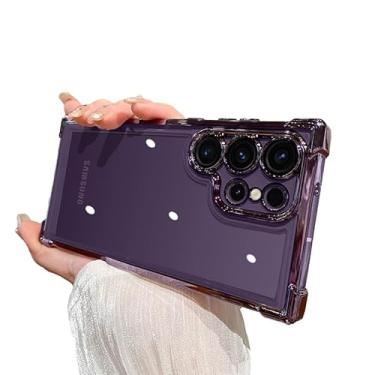 Imagem de Caseative Capa para Samsung Galaxy S24, 4 cantos, à prova de choque, transparente, compatível com Samsung (roxo, Samsung Galaxy S24)