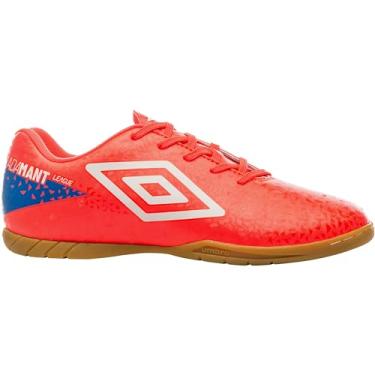 Imagem de Chuteira Futsal, Adamant League, Umbro, Masculina, Coral/Branco/Azul, 42