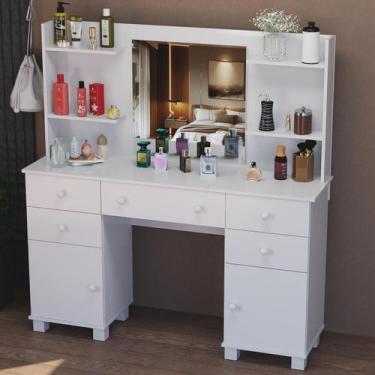 Imagem de Penteadeira Oásis com Colmeia 5 Gavetas 2 Portas E Nichos Organizadore