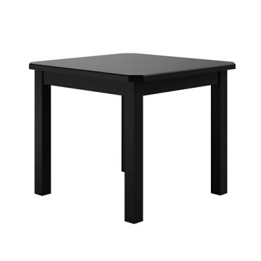 Imagem de Mesa Quadrada Preta De Madeira Maciça Pinus 88x88 Para Cozinha Sala De Jantar Sfa