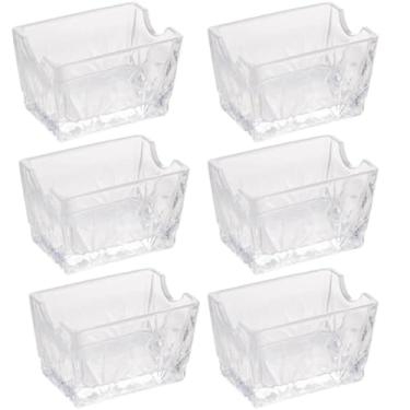 Imagem de Kit 6 Porta Sachês de Vidro Dublin Chá Açucar Café Maionese Ketchup Lyor 8x5,5cm