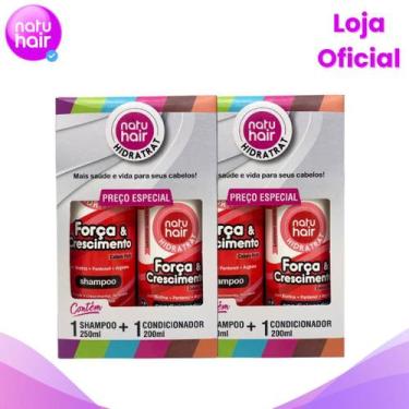 Imagem de 2 Kits Shampoo + Condicionador Força e Crescimento Hidratrat Natuhair 