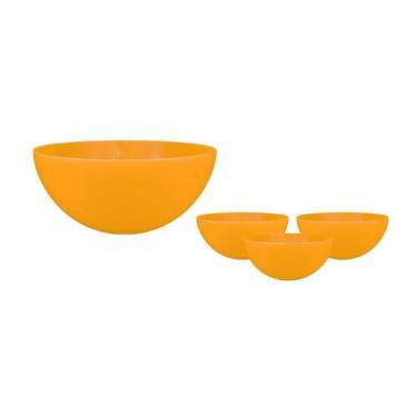 Imagem de Kit 4 Mini Bowl Amarelo 240Ml Plástico Premium