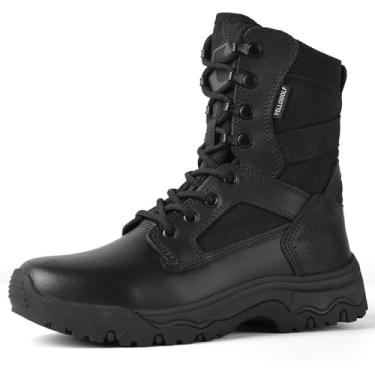 Imagem de YELLOWOLF Botas Táticas Leves Femininas Para Trabalho, Botas Militares De Combate Para Motocicleta, Botas De Deserto Do Exército De 8 Polegadas, Pretas, 10