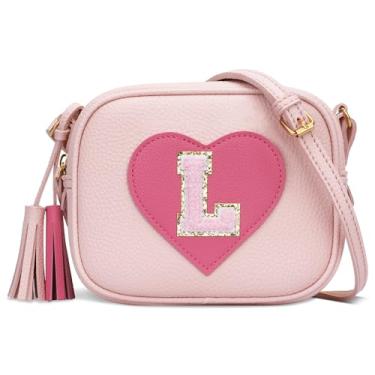 Imagem de KKXIU 2 3 4 5 6 7 8 9 10 anos de idade menina bolsa de presente infantil bolsa transversal com borla, rosa, Medium, G