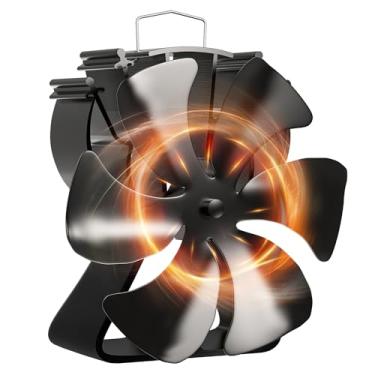 Imagem de VODA Ventilador de fogão a lenha 6 lâminas, ventiladores de calor recém-projetados, ventiladores de lareira para fogões a lenha e lareiras