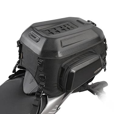 Imagem de Rhinowalk Bolsa traseira para motocicleta, capa rígida, impermeável, expansível de 23 a 35 L, bolsa de capacete, bolsa de armazenamento