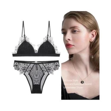Imagem de Conjunto De Sutiã Bordado De Renda Francesa Pure Desire Victoria Femin