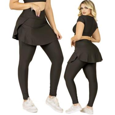 Imagem de Calça Saia Legging Com Bolso Tapa Bumbum Moda Fitness Evangélica Trein