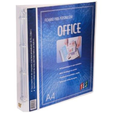 Imagem de Fichário Personalizável A4 4 Argolas Cristal Transparente Yes para Esc