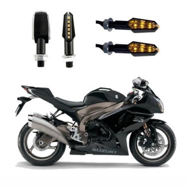 Imagem de KIT 4 Luz Seta Esportiva Pisca de Led Modelo P29 Para Moto SUZUKI GSX 