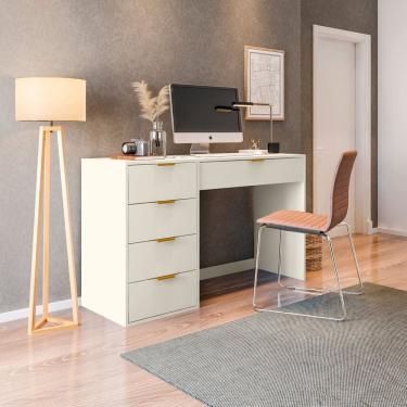 Imagem de Mesa Escrivaninha com 5 Gavetas e Porta Objetos Vita Yescasa Off White
