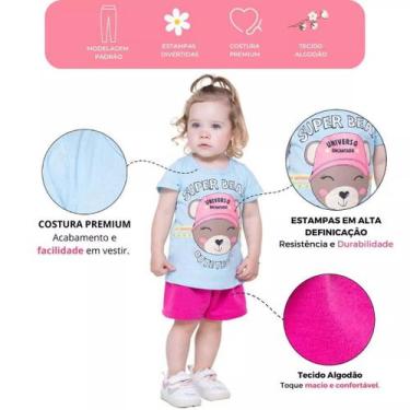 Imagem de Kit Sortido 6 Peças de Roupas Infantil feminino bebê Menina 3 Camiseta