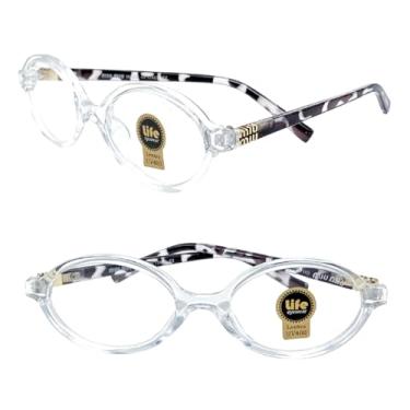 Imagem de Armação Óculos sem Grau Leopardo Transparente Feminino Oval em Acetato