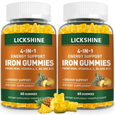 Imagem de Suplemento de ferro Gummies Lickshine Vegan 100mg com vitaminas