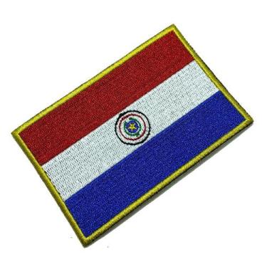 Imagem de BP0047T21 Bandeira Paraguai Patch Bordada Termo Adesivo - BR44