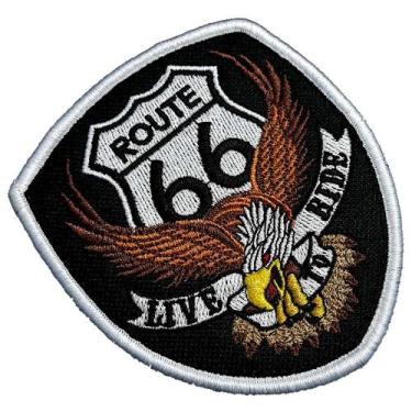 Imagem de MOT267V01 Águia Rota 66 Patch Bordado Com Fecho de Contato - BR44