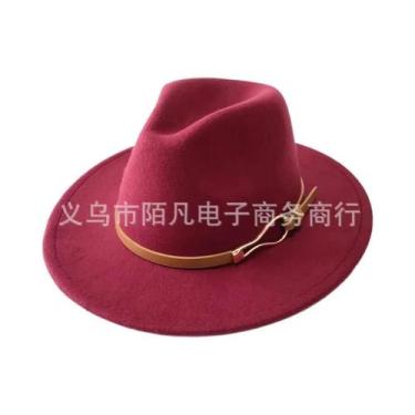 Imagem de Chapéu Feminino De Feltro De Lã Para Outono/Inverno Com Fivela Estilo 
