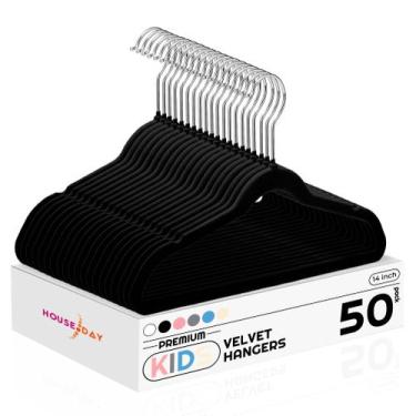 Imagem de Cabides infantis de veludo HOUSE DAY, 14 polegadas, pacote com 50, pre