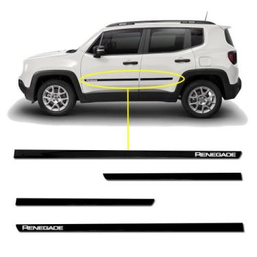 Imagem de Friso Lateral Slim Renegade 2015 a 2023 Kit Black (Preto Brilhante) Ad