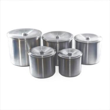 Imagem de Kit Jogo Porta Mantimentos Lata Alumínio Fosco 5 Peças - Fundição Glob