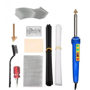 Imagem de IEUDNS Kit de reparo de ferro de solda, soldador compacto, temperatura ajustável, máquina de solda de plástico, kit de reparo para caiaque, artesanato faça