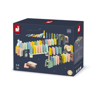 Imagem de Jogo Percurso de Dominós em Madeira 100 Peças Sweet Cocoon - Janod