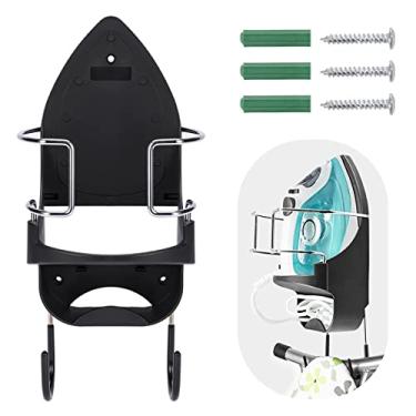 Imagem de Suporte de ferro montado na parede, gancho universal para tábua de engomar, suporte de ferro elétrico doméstico, acessórios de pendurar resistentes ao calor para lavanderias, casa, hotel, escritório