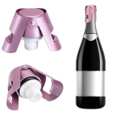 Imagem de YOUNEEDFUL Rolha de garrafa de champanhe, rolha de vedação de champanhe de aço inoxidável, rolha de vinho a vácuo, vedação de silicone de grau alimentício, adequada para champanhe, cava, prosecco