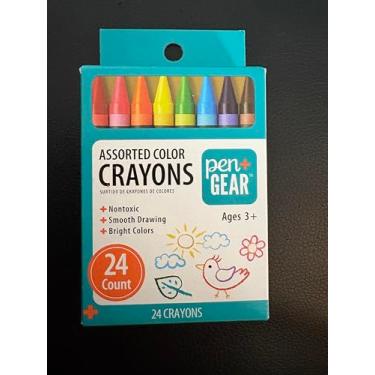 Imagem de Giz de cera de cores sortidas, não tóxico, desenho suave, 24 unidades, cores brilhantes, a partir de 3 anos