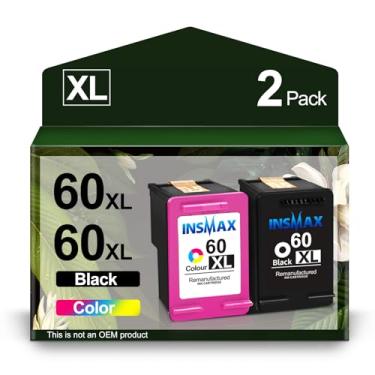 Imagem de Cartuchos de tinta de substituição 60XL para HP 60 60 XL para impressora Envy 100 110 PhotoSmart C4780 C4795 D110 D110a DeskJet F4580 D2530 D2545 (1 preto, 1 cor)