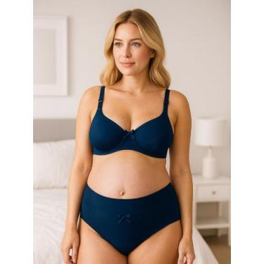 Imagem de Conjunto de Pós Parto Sutiã com Clique de Amamentação e Calcinha Cós A