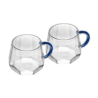 Imagem de WOLFF - Conjunto 2 Canecas de Vidro Borossilicato com Alça Azul 220ml
