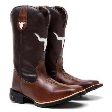 Imagem de Bota Texana Masculina Couro Country Western Cabeça de Boi - Made in Fr