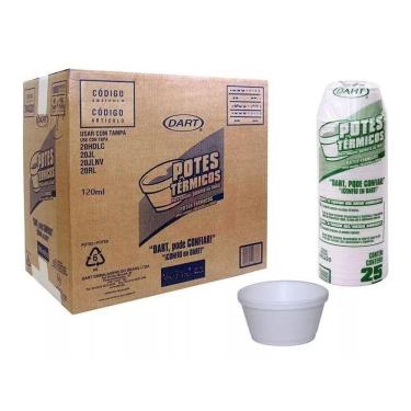 Imagem de Pote Descartável De Isopor Branco Térmico 120Ml  1Cx 