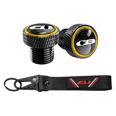 Imagem de BYYINGSUS Chaveiro de motocicleta parafuso de tampa do furo do espelho traseiro compatível com CB650R CB650F CB500F CB500X CB1000R Cb400 CB600F CB 650R (1 conjunto-dourado)
