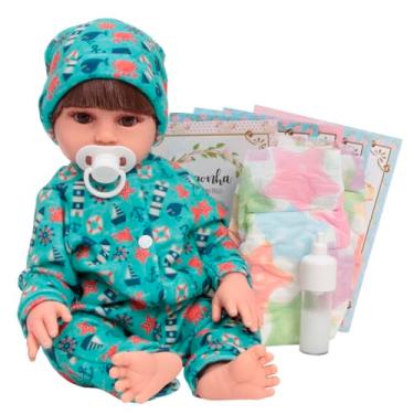Imagem de Boneco Reborn Bebê Corpo de Silicone Pode Molhar Com Itens