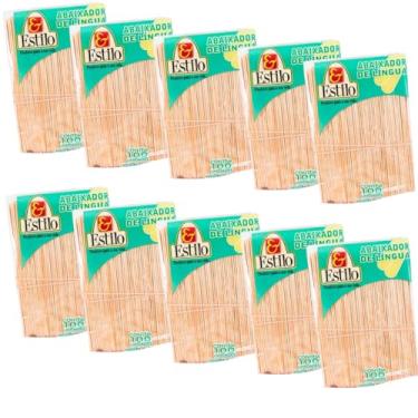 Imagem de Abaixador de Língua em Madeira 14 cm x 1,4 cm | 10 pacotes com 100 unidades cada