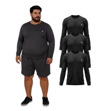 Imagem de Kit 3 Camisetas Manga Longa Com Proteção UV FPS50 Plus Size - Roger, G