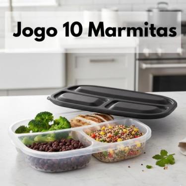 Imagem de Jogo 10 Marmitas 3 em 1, BPA free. Conjunto com 10 marmitas para alime