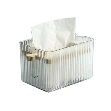 Imagem de Porta-lenços para sala de estar, mesa de café, caixa de papel de luxo leve de alta qualidade, caixa de lenços criativos para uso doméstico, ornamentos de grande capacidade, suporte de caixa de lenços