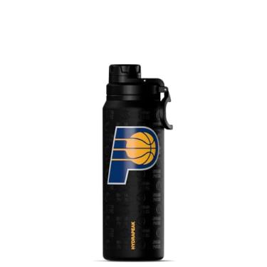 Imagem de Hydrapeak Garrafa de água ativa Indiana Pacers 740 ml oficialmente licenciada pela NBA com tampa e alça reutilizável de aço inoxidável com isolamento de parede dupla, presente esportivo