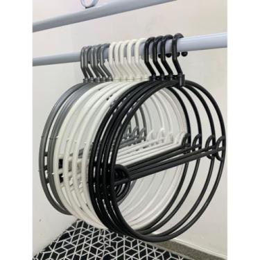 Imagem de 10 Cabide Redondo Giratório Preto/Branco/Cinza para Lingerie ou Biquíni(Branco)