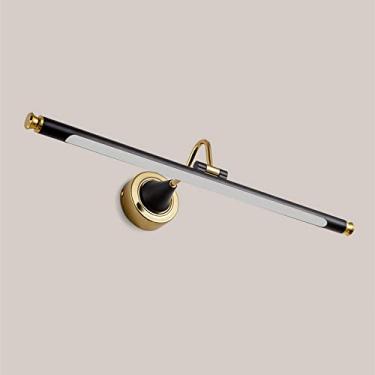Imagem de Luminária de parede LED moderna para banheiro, luminária de parede com faixa linear para banheiro, luminária frontal ajustável para penteadeira, banheiro, iluminação para quadros e displays