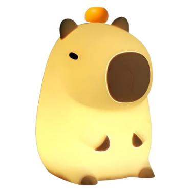 Imagem de Luminária Capivara LED Touch de Silicone Recarregável USB Luz Noturna Infantil Decoração Quarto Abajur Mesa (CAPIVARA)